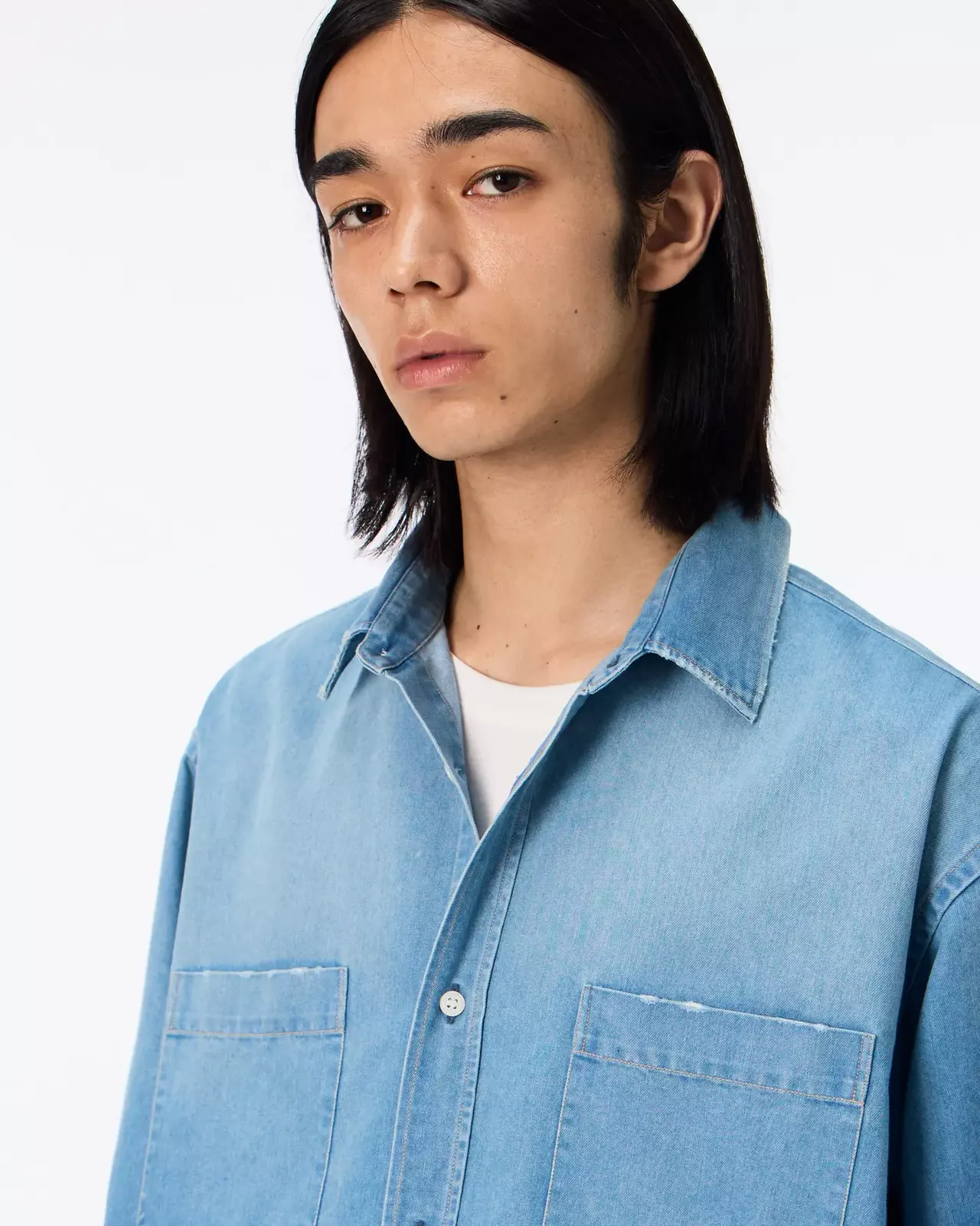 MEN | Light Denim Relax Shirt 7oz Medium Indigo,MEDIUM INDIGO, large image number 3