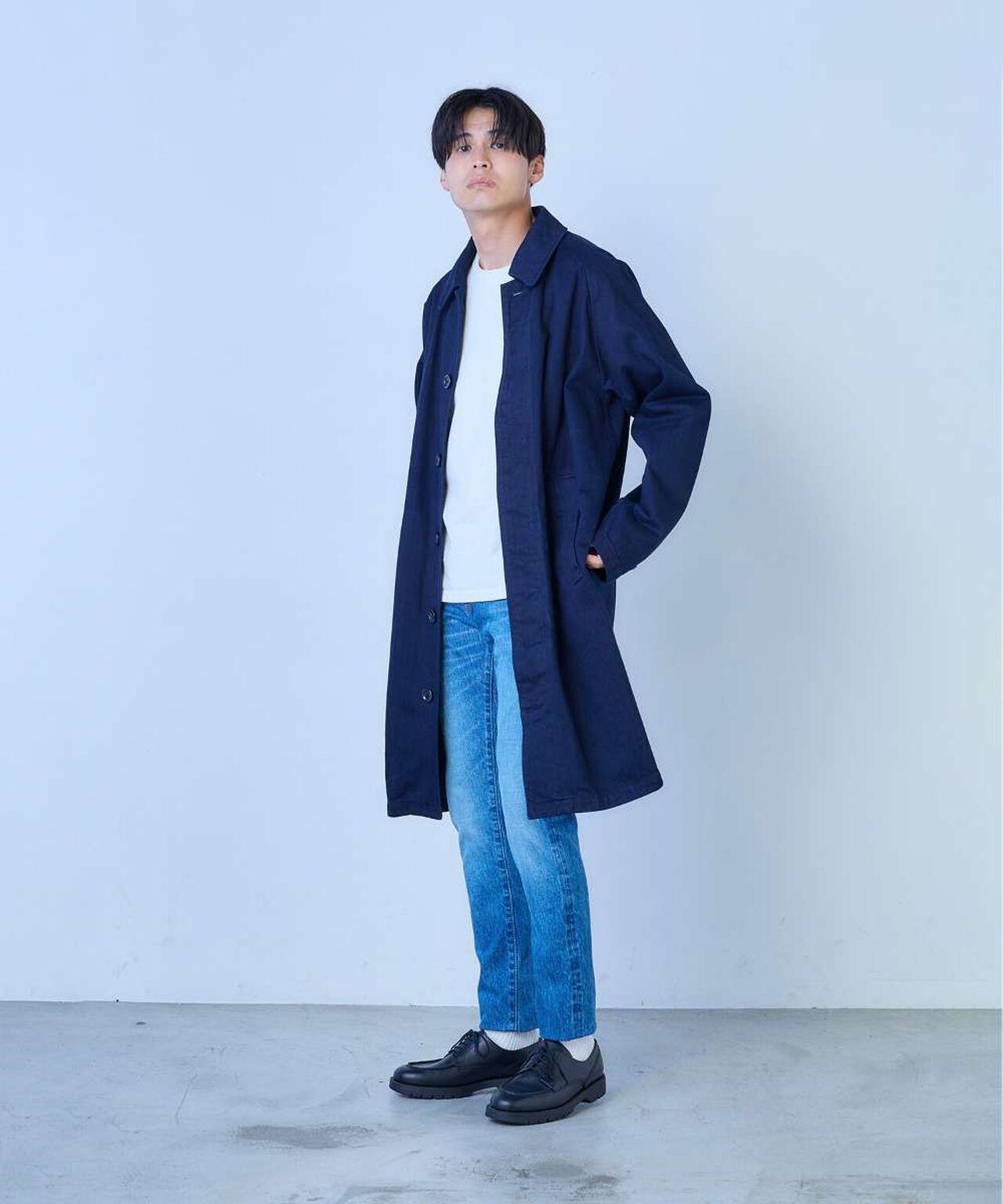 J201_MID CIRCLE Tapered 14.8oz American Cotton Vintage Selvedge Jeans (Wash),MEDIUM INDIGO, large image number 12