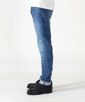 J301_MID CIRCLE Straight 14.8oz American Cotton Vintage Selvedge Jeans (Wash),MEDIUM INDIGO, small image number 3