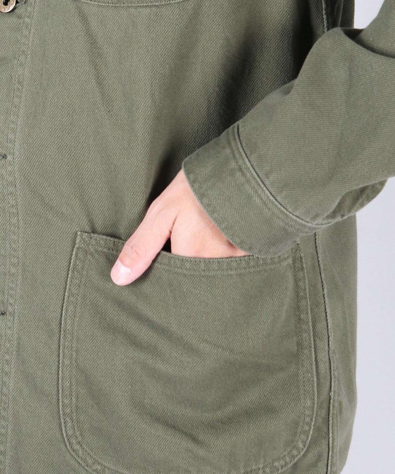 Organic Drill Coverall Jacket,NATURAL, large image number 17