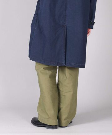 Sulphur Dyed Back Satin Wide Trousers,OLIVE, large image number 17