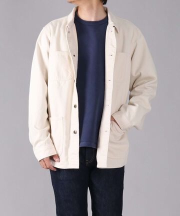 Organic Drill Coverall Jacket,NATURAL, large image number 6