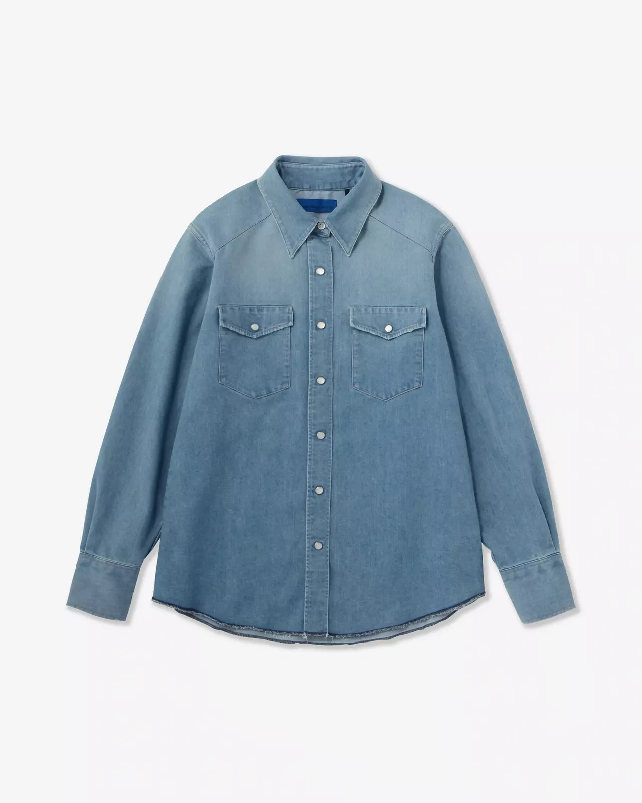 WOMEN | Light Denim Western Shirt 7oz Medium Indigo,MEDIUM INDIGO, large image number 6