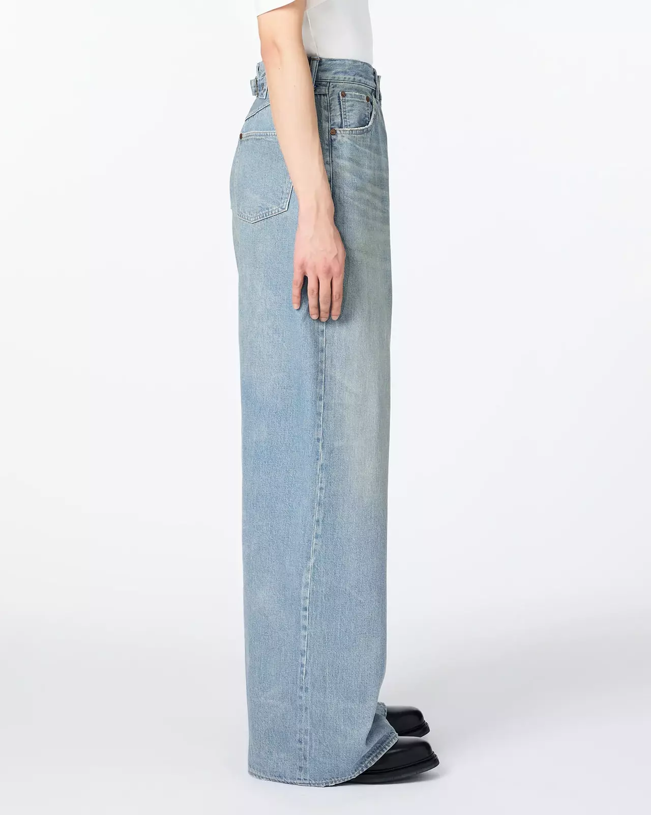 MEN | ReDESIGN Skew Wide Jeans 12oz Light Indigo,LIGHT INDIGO, large image number 1