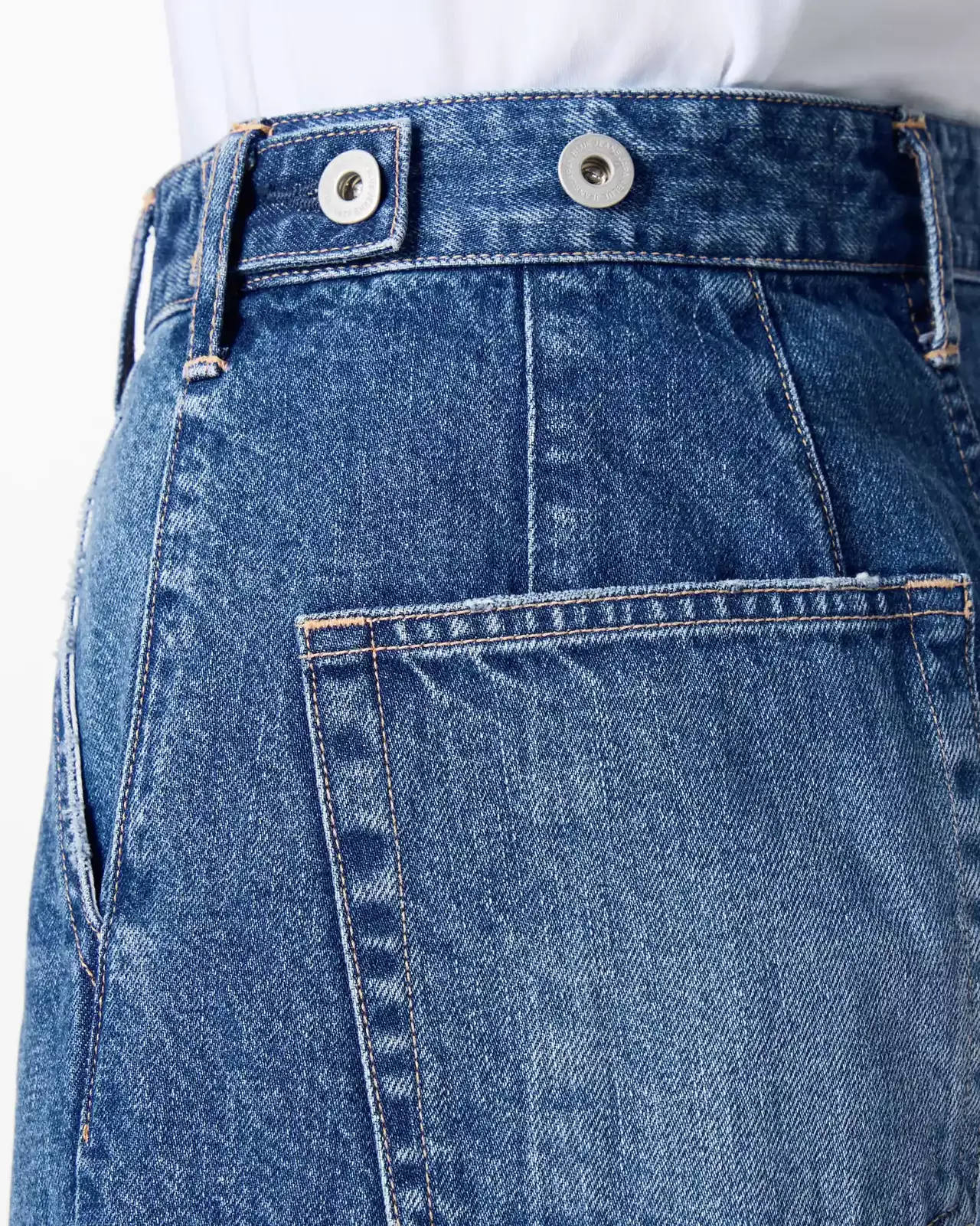 WOMEN | Panel Curve Jeans 11oz Medium Indigo,MEDIUM INDIGO, large image number 4