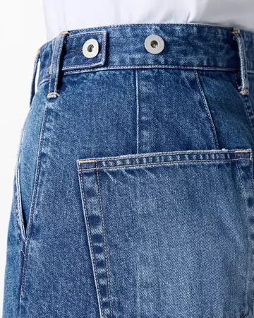 WOMEN | Panel Curve Jeans 11oz Medium Indigo,MEDIUM INDIGO, large image number 4