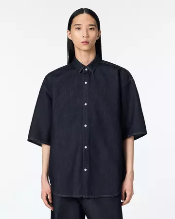 MEN | Light Oversized S/S Shirt 9oz,INDIGO, large image number 0
