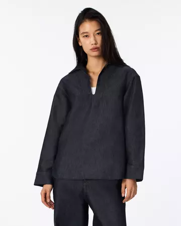 WOMEN | Light Denim Skipper Shirt 7oz Rigid,RIGID, large image number 0