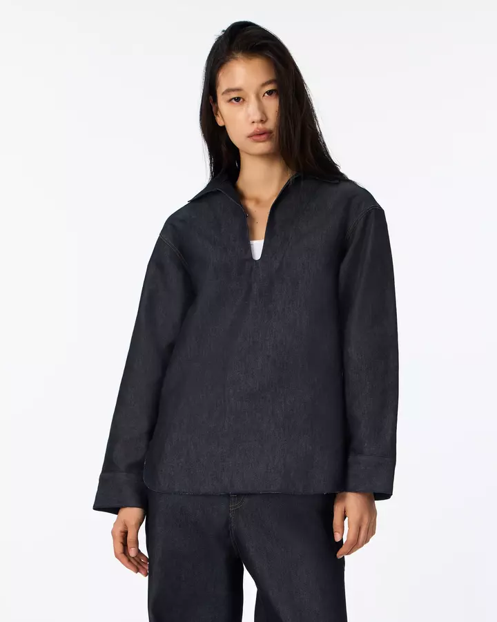 WOMEN | Light Denim Skipper Shirt 7oz Rigid,, medium