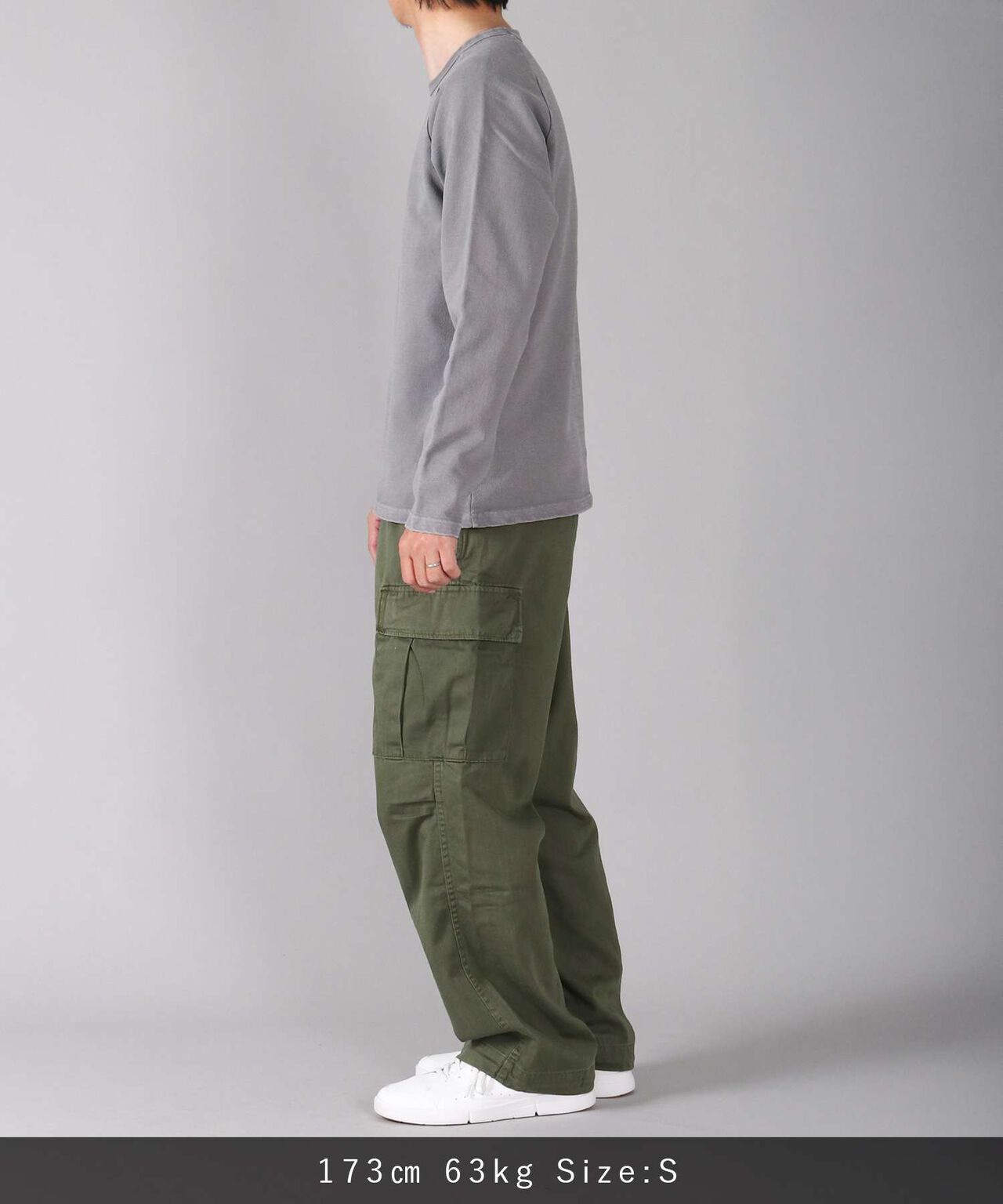 Sulphur Dyed Loose Satin Cargo Pants,OLIVE, large image number 20
