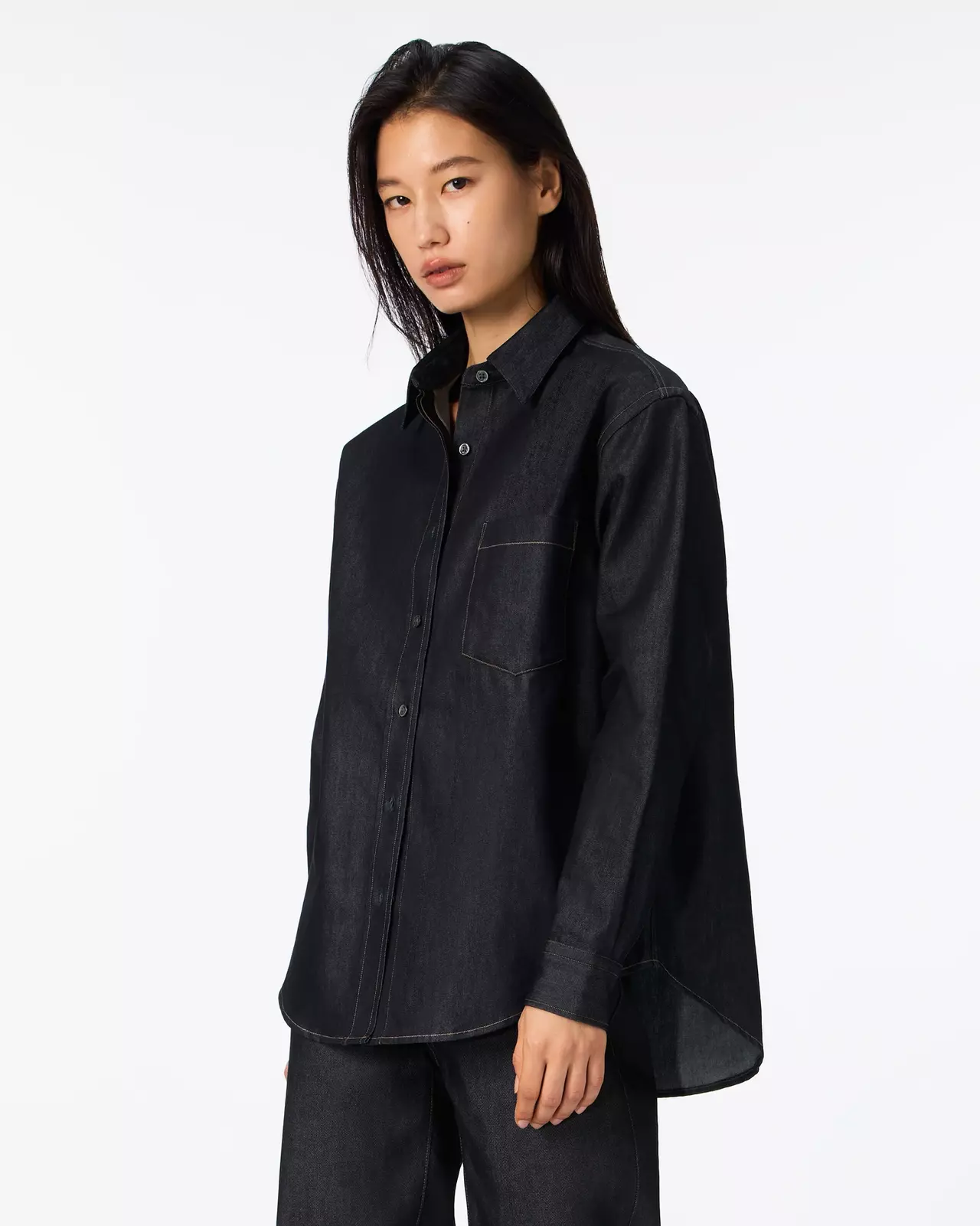 WOMEN | Light Denim Relax Shirt 7oz Rigid,RIGID, large image number 1