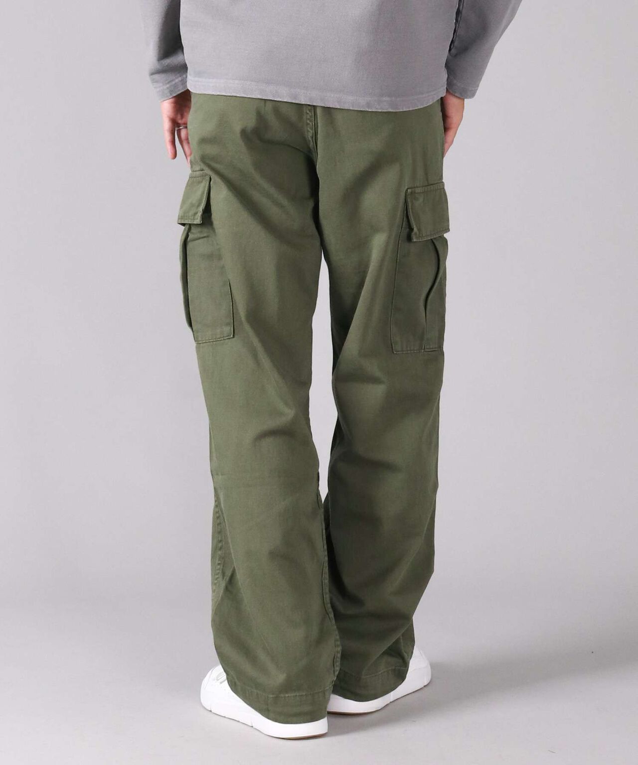 Sulphur Dyed Loose Satin Cargo Pants,OLIVE, large image number 18