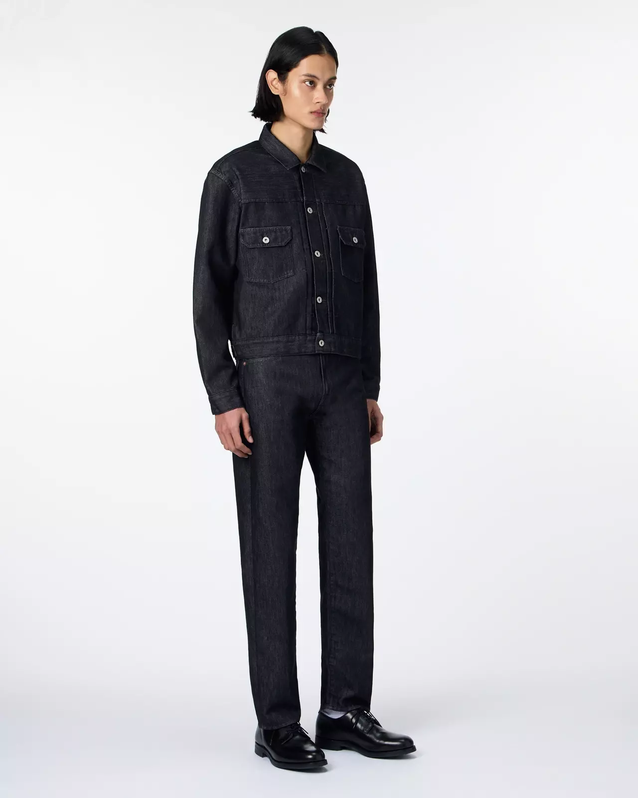 MEN | Light Type 2 Denim Jacket 9oz Black,BLACK, large image number 3