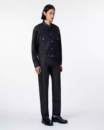 MEN | Light Type 2 Denim Jacket 9oz Black,BLACK, large image number 3