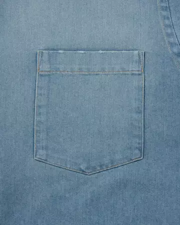 WOMEN | Light Denim Relax Shirt 7oz Medium Indigo,MEDIUM INDIGO, large image number 8