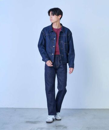 J401 14.8oz US Cotton Classic Straight Selvedge Jeans,INDIGO, large image number 7