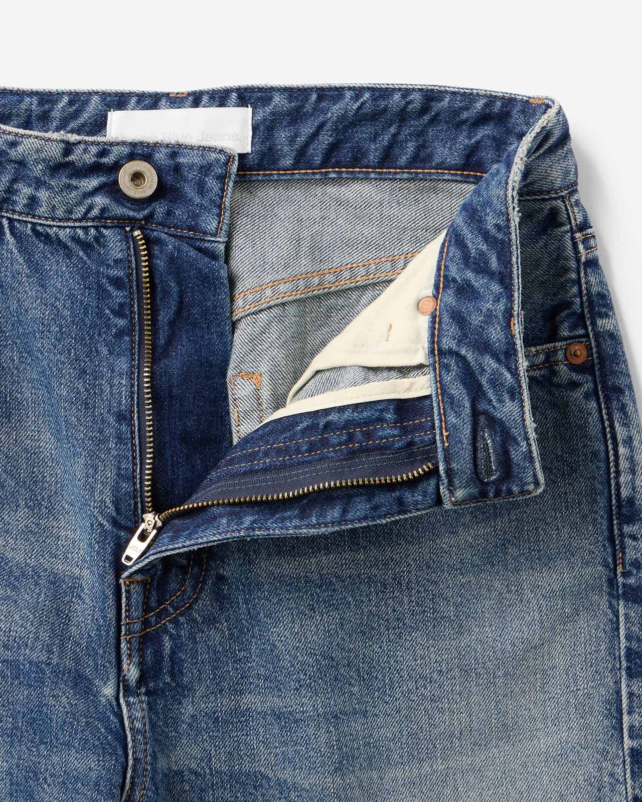 Damage Straight Jeans 11oz Medium Indigo,MEDIUM INDIGO, large image number 5