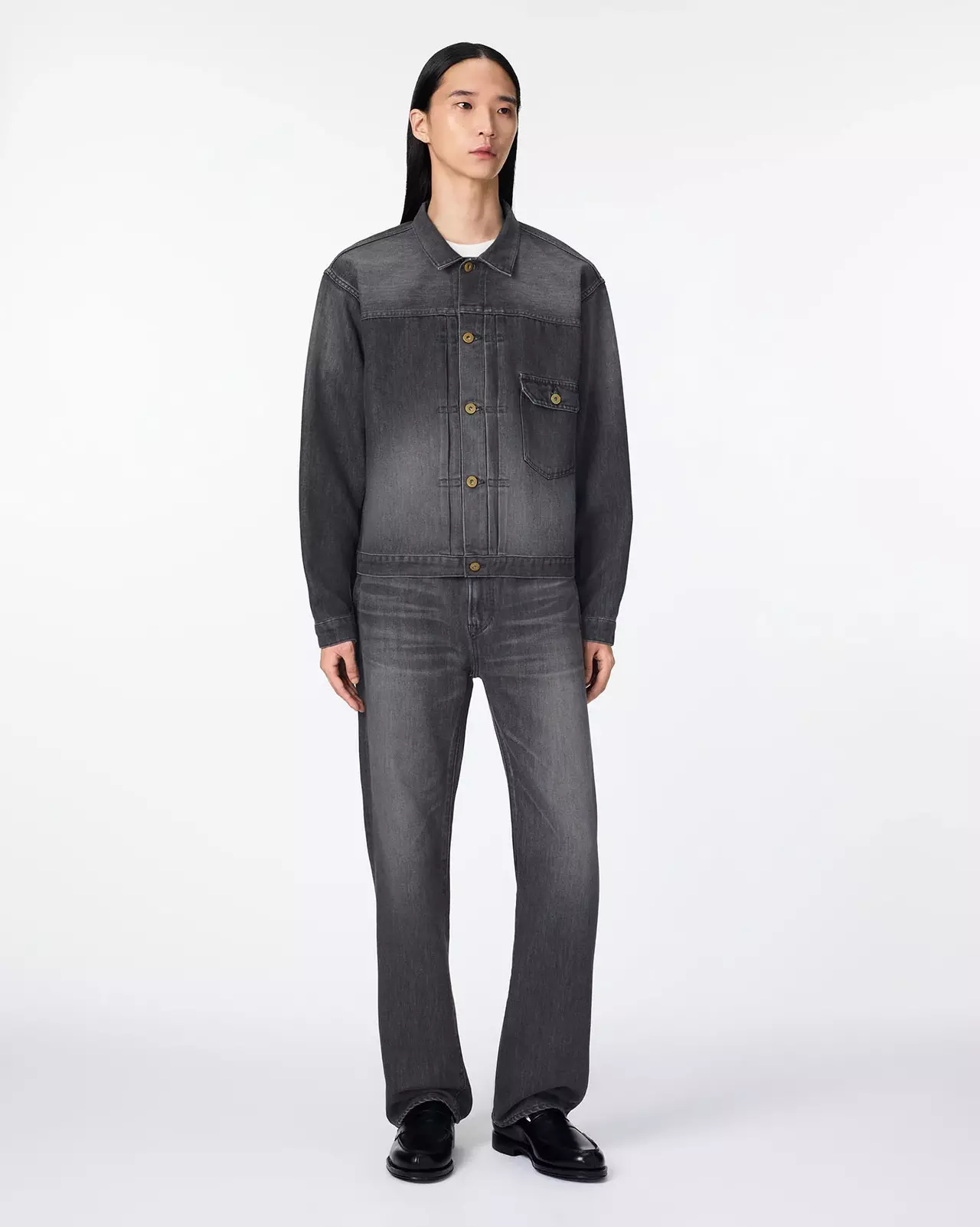 MEN | Light Type 1 Denim Jacket 9oz Washed Black,WASHED BLACK, large image number 3
