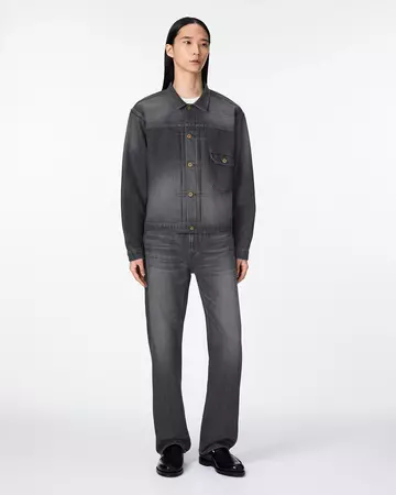 MEN | Light Type 1 Denim Jacket 9oz Washed Black,WASHED BLACK, large image number 3