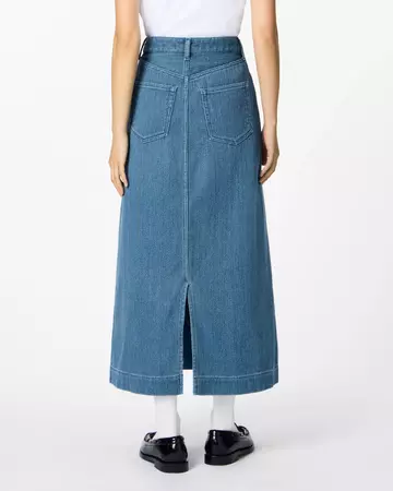 WOMEN | Sashiko Skirt,MEDIUM INDIGO, large image number 2
