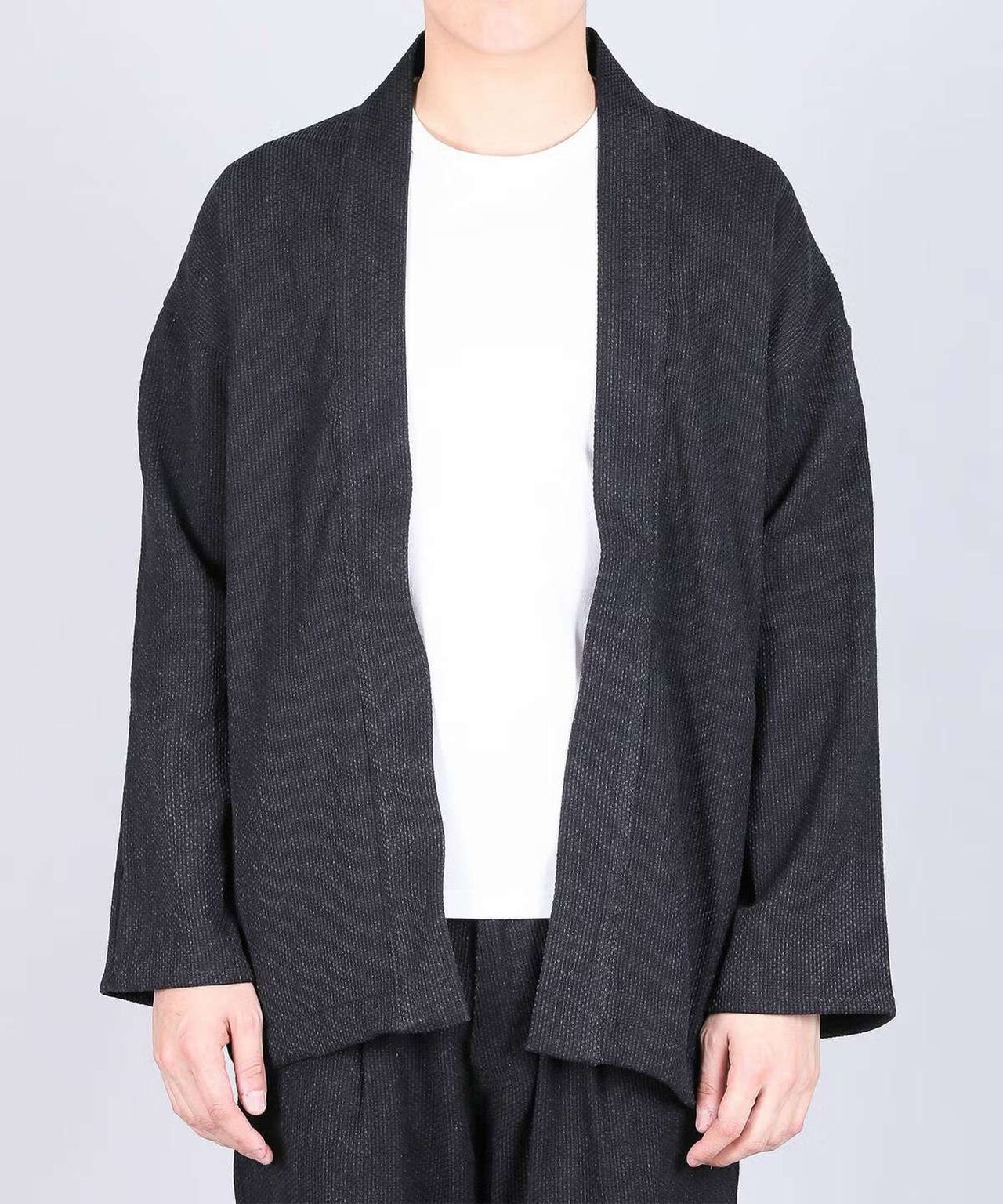 Sashiko Black Haori,BLACK, large image number 0