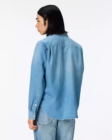 MEN | Light Denim Regular Shirt 7oz Medium Indigo,MEDIUM INDIGO, large image number 2