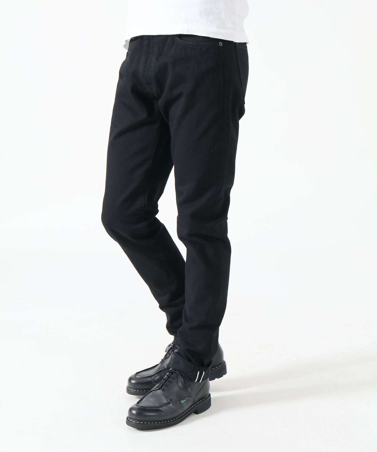 J214 14oz Black Tapered Selvedge Jeans,BLACK, large image number 2