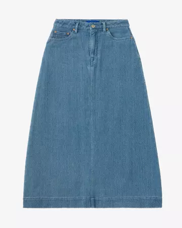 WOMEN | Sashiko Skirt,MEDIUM INDIGO, large image number 3