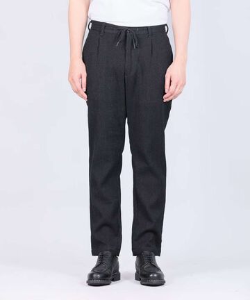 Sashiko Black Easy Tapered Pants,BLACK, large image number 0