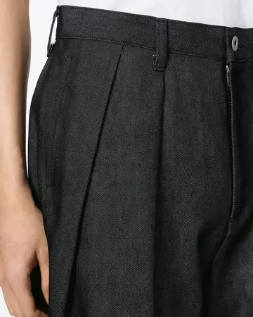 MEN | Light Two Tuck Loose Trousers 9oz Black,BLACK, large image number 3