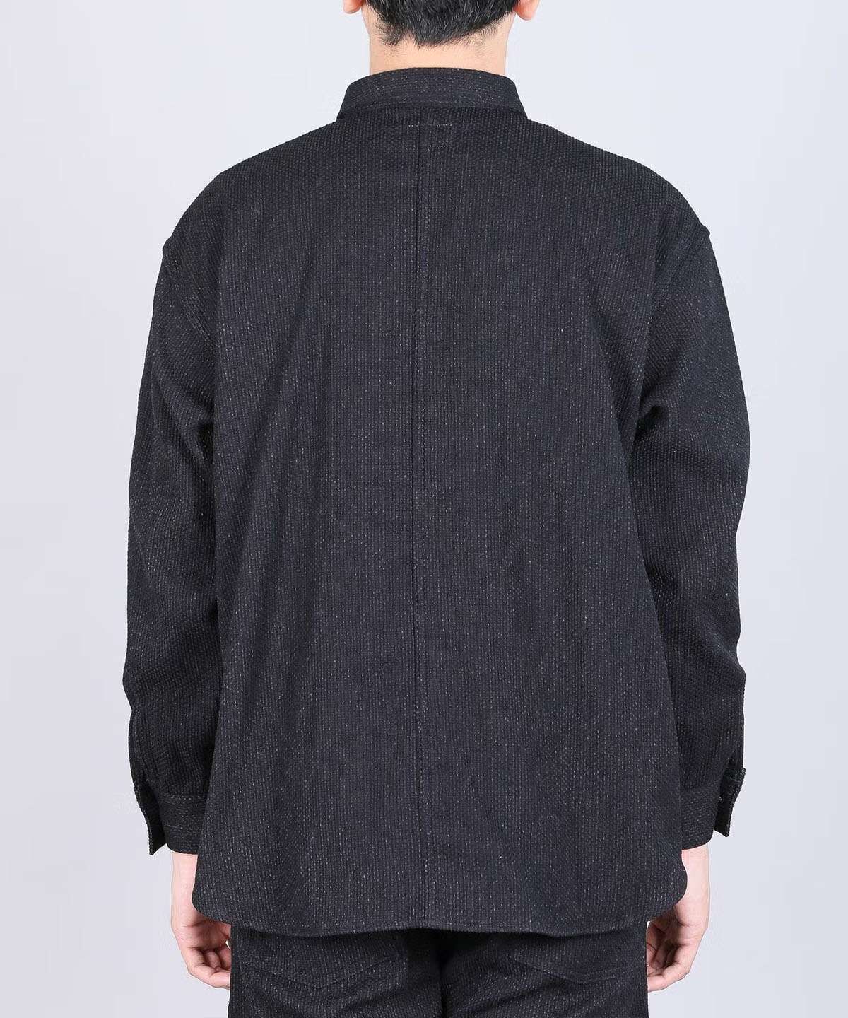 Sashiko Black Big Shirt Jacket