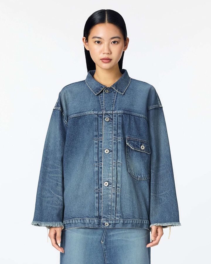 WOMEN | Cutoff Denim Jacket 11oz Medium Indigo,, medium