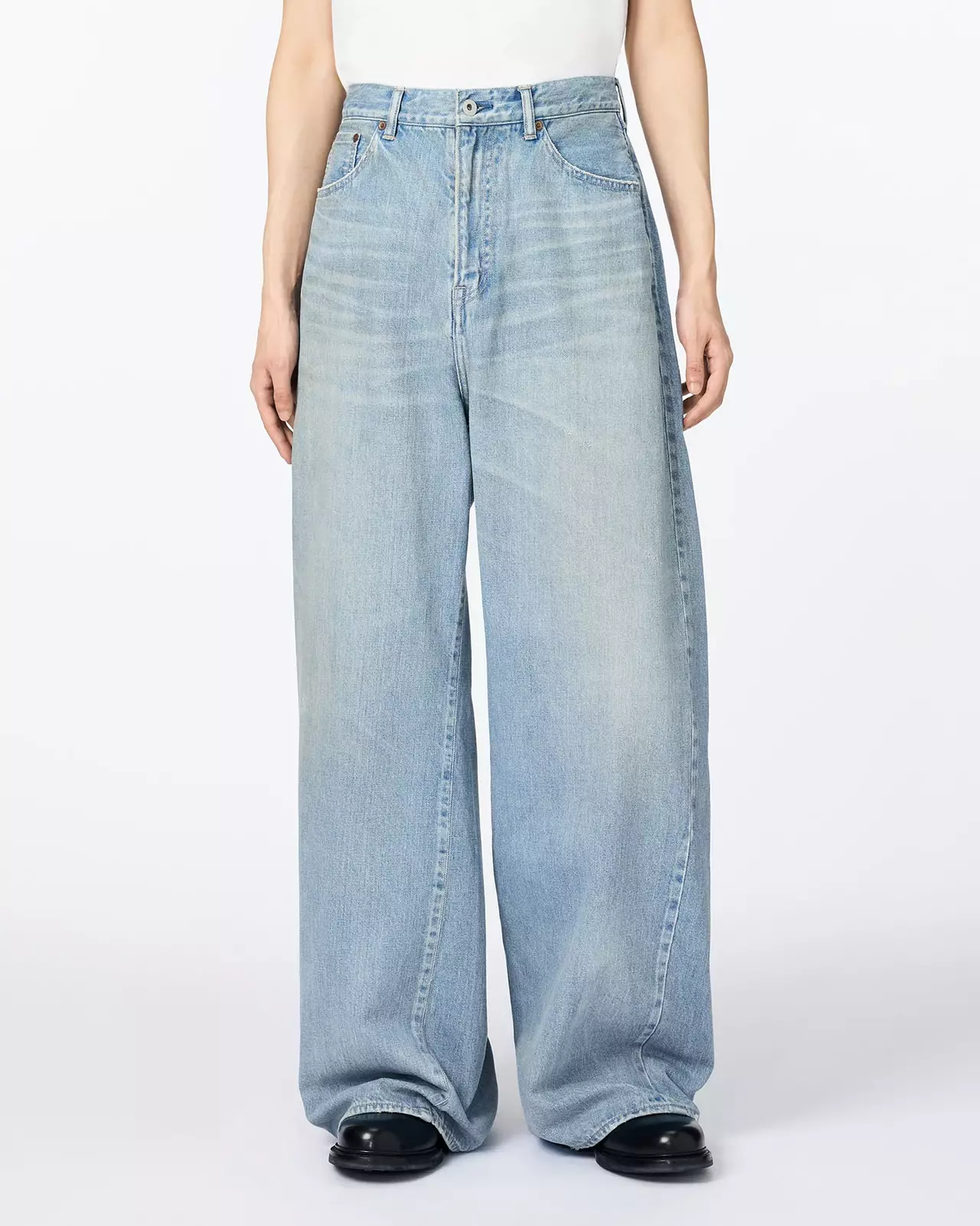 MEN | ReDESIGN Skew Wide Jeans 12oz Light Indigo,LIGHT INDIGO, large image number 0