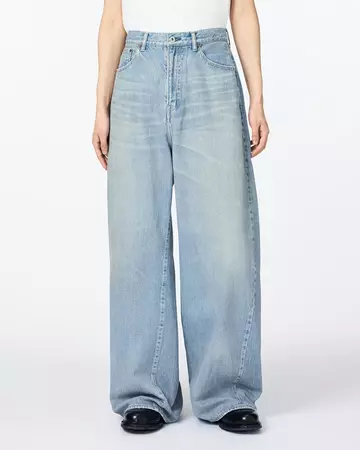 MEN | ReDESIGN Skew Wide Jeans 12oz Light Indigo,LIGHT INDIGO, large image number 0