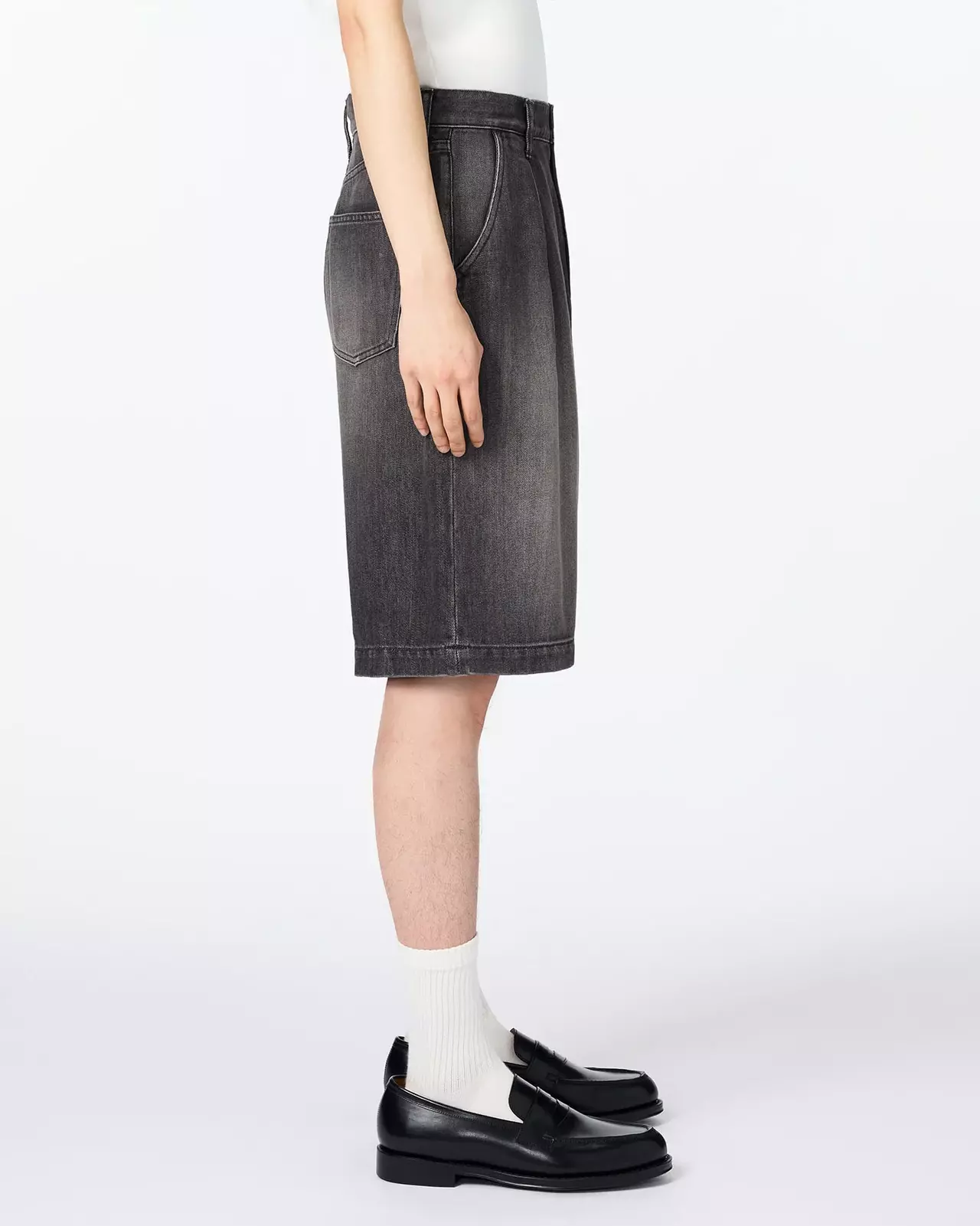 MEN | Light Tuck Shorts 9oz Washed Black,WASHED BLACK, large image number 1