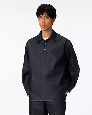 MEN | Light Denim Pullover Shirt 7oz Rigid,RIGID, large image number 0
