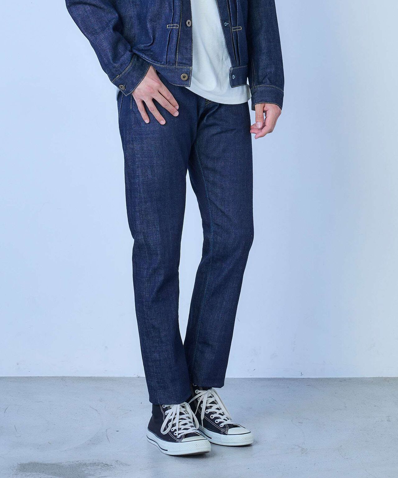 [ ONLINE EXCLUSIVE ] J255 13.5oz Suvin Gold Cotton Tapered Selvedge Jeans,INDIGO, large image number 3