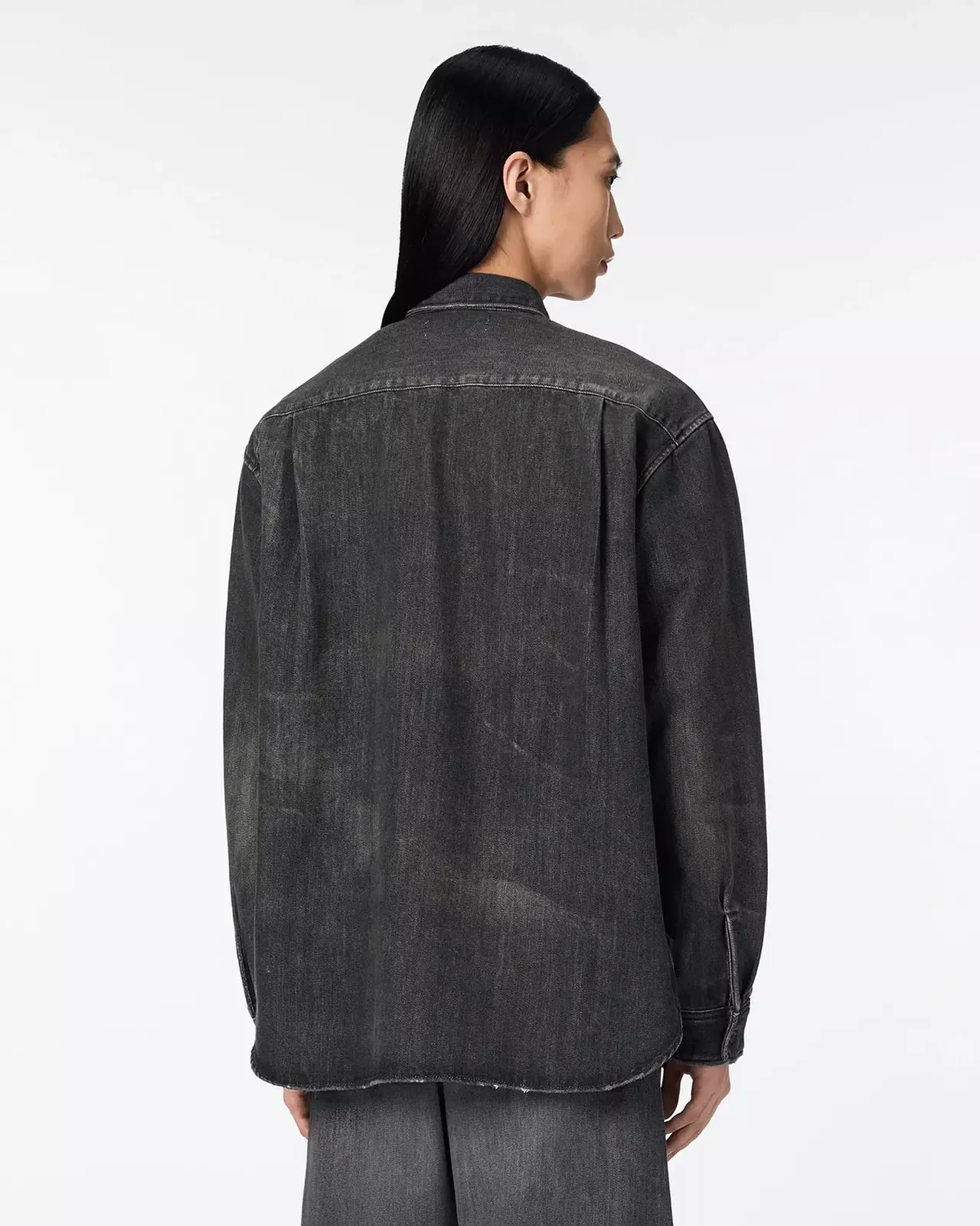 MEN | Light Relax Fit L/S Shirt 9oz Washed Black,WASHED BLACK, large image number 2