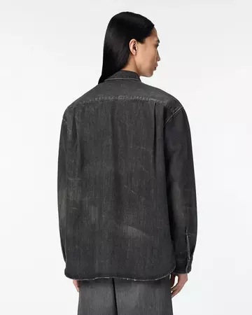 MEN | Light Relax Fit L/S Shirt 9oz Washed Black,WASHED BLACK, large image number 2