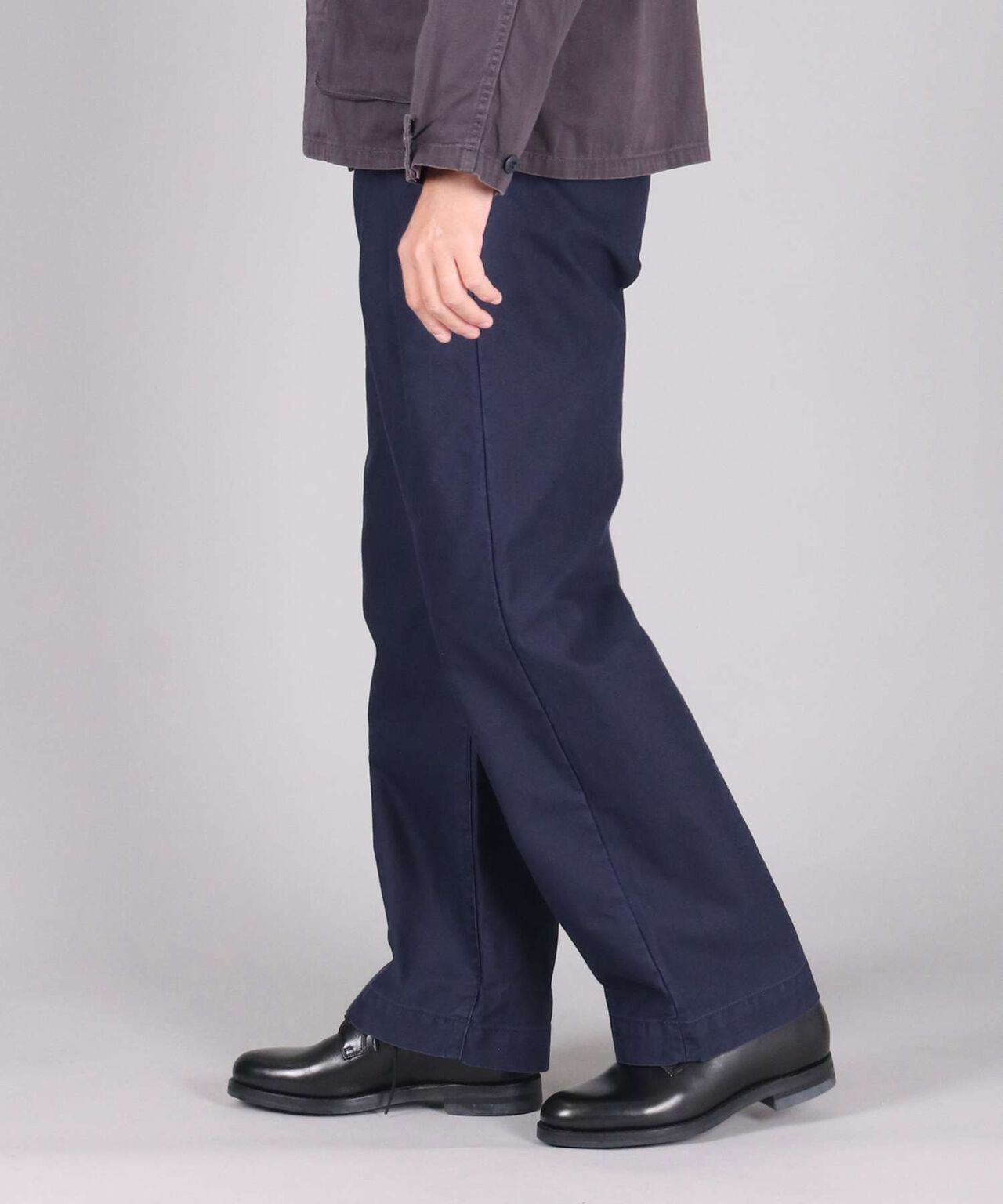 Sulphur Dyed Back Satin Wide Trousers,OLIVE, large image number 7