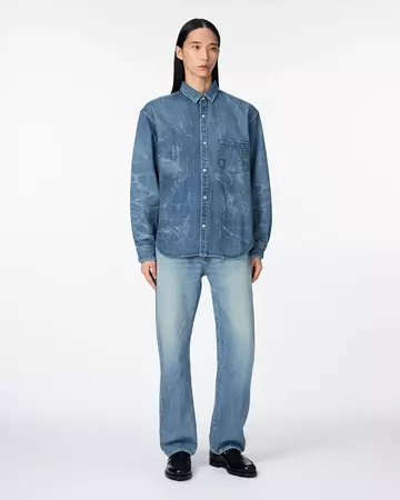 MEN | Light Relax Fit L/S Shirt 9oz Medium Indigo,MEDIUM INDIGO, large image number 3