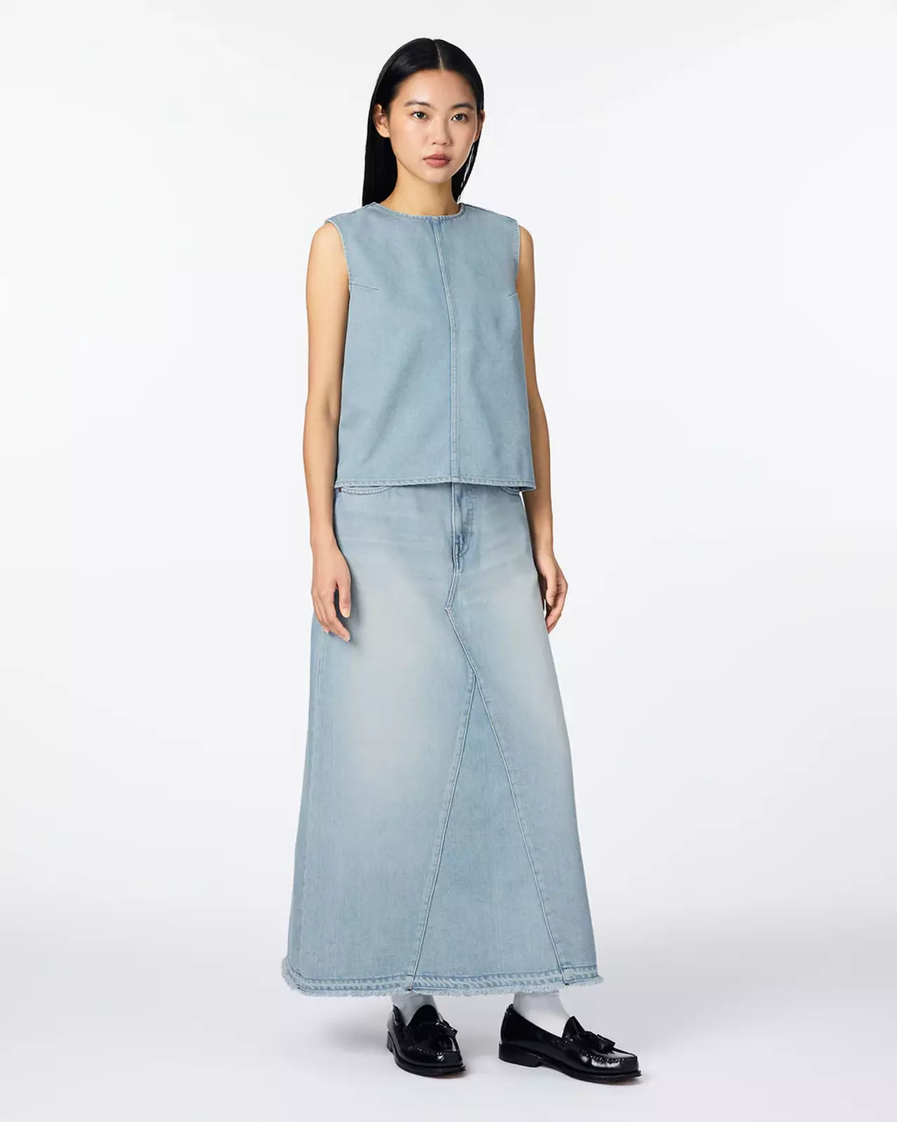 WOMEN | Light Denim NS shirt 9oz Light Indigo,LIGHT INDIGO, large image number 3