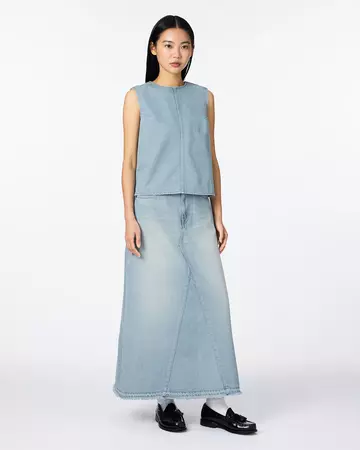 WOMEN | Light Denim NS shirt 9oz Light Indigo,LIGHT INDIGO, large image number 3