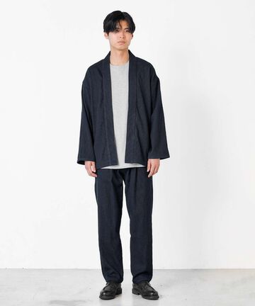 Sashiko Wide Tapered Pants,INDIGO, small image number 3