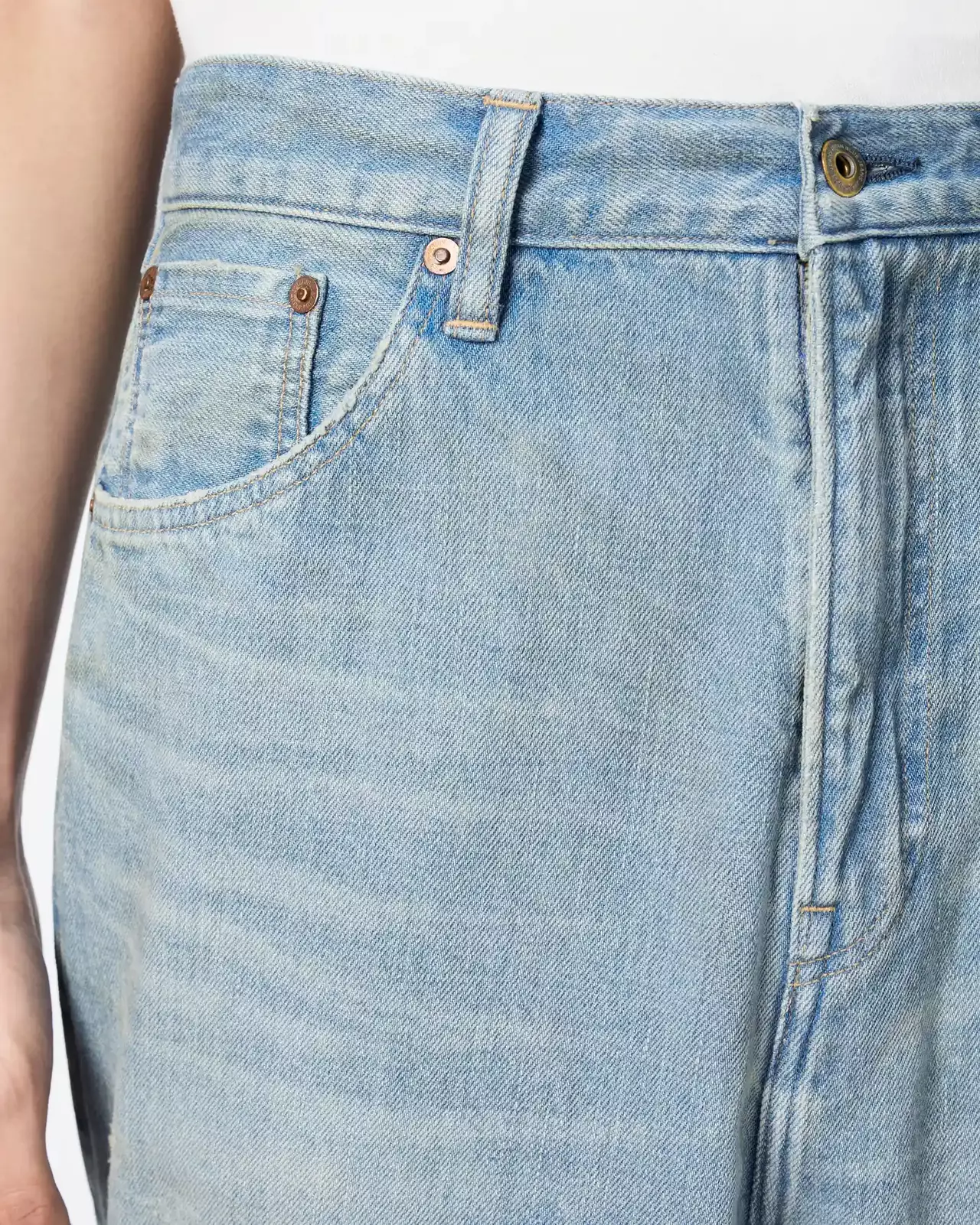 MEN | ReDESIGN Skew Straight Jeans 12oz Light Indigo,LIGHT INDIGO, large image number 3
