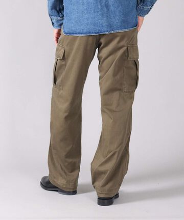 Sulphur Dyed Loose Satin Cargo Pants,OLIVE, large image number 2
