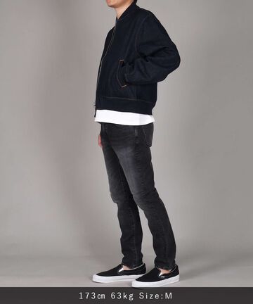 11.5oz Denim Bomber Jacket,INDIGO, large image number 14