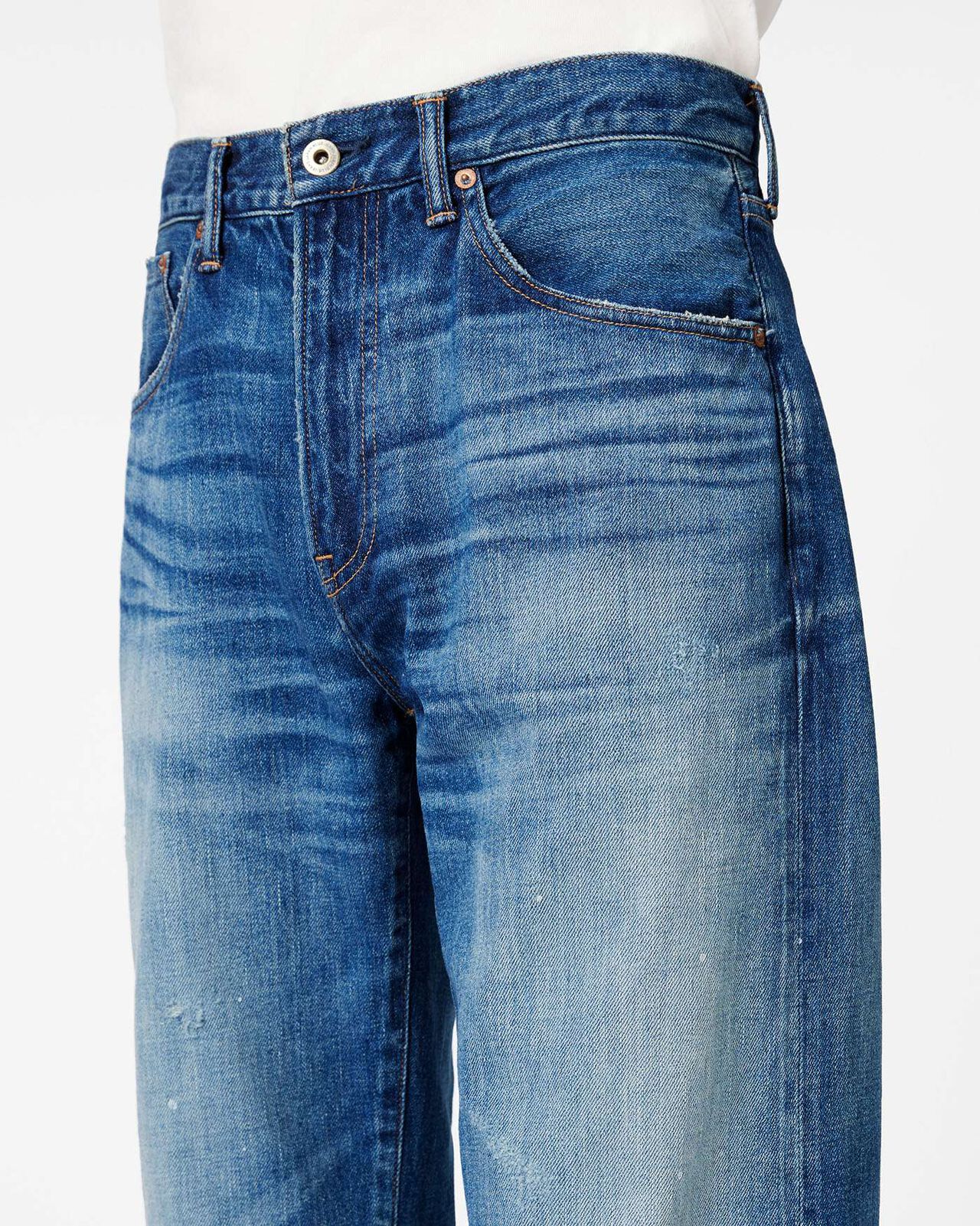 Vintage Straight Jeans 12oz Medium Indigo,MEDIUM INDIGO, large image number 3
