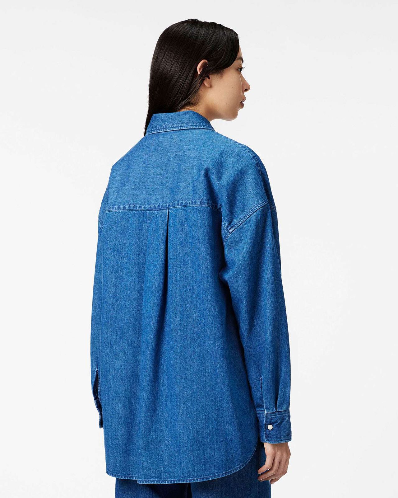 Light Denim Shirt 7oz,MEDIUM INDIGO, large image number 2
