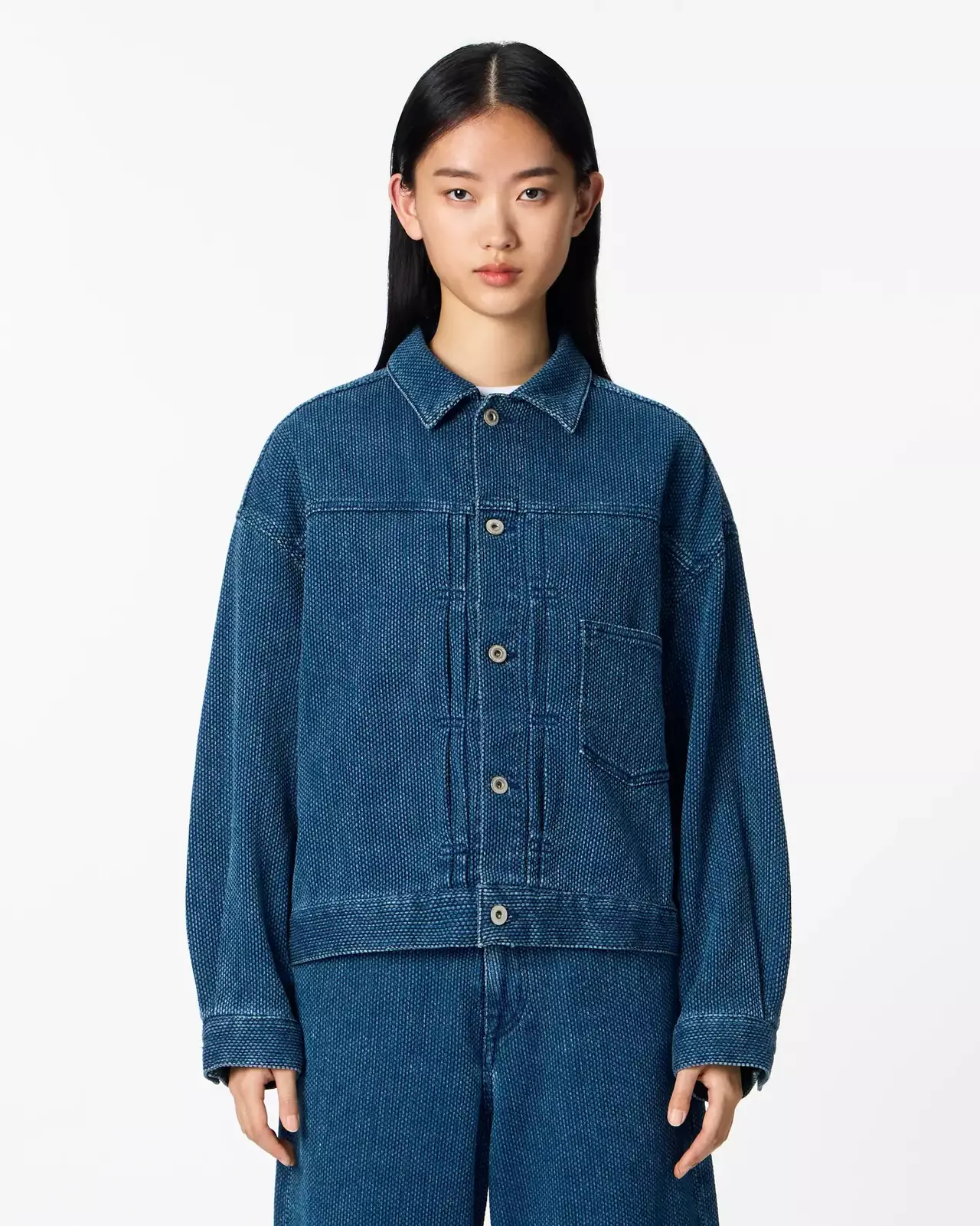 WOMEN | Sashiko Jacket,DARK INDIGO, large image number 0